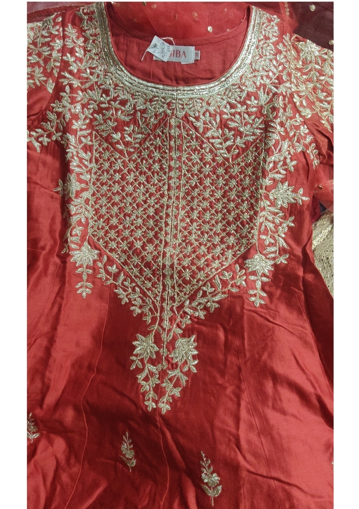 Biba silk anarkali suit set - Picture 4 of 10